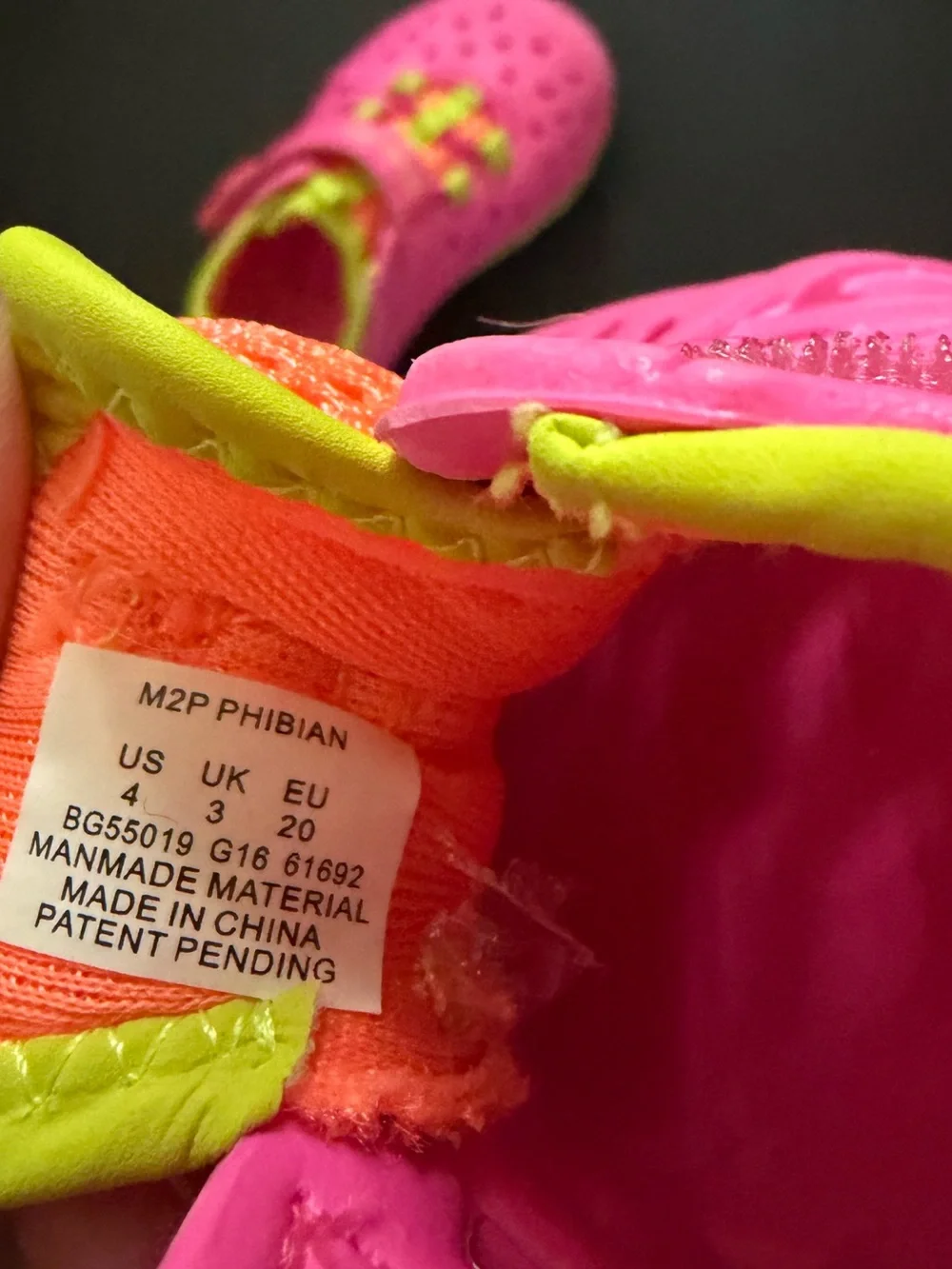Phibian Stride Rite Bright Pink and Yellow Kids Water Shoes